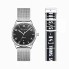 Best Set Code TS schwarze Uhr und schwarzes Urban Armband Damen Uhren|Damenuhren